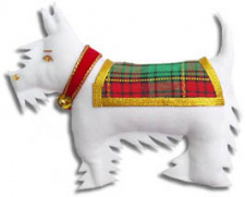 Xmas Ornament - Scottie Dog - White