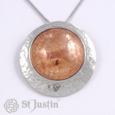 St Justin Necklace - Copper Offset Disc*
